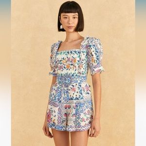 COPY - Off-White Romantic Bandanas Organic Cotton Romper